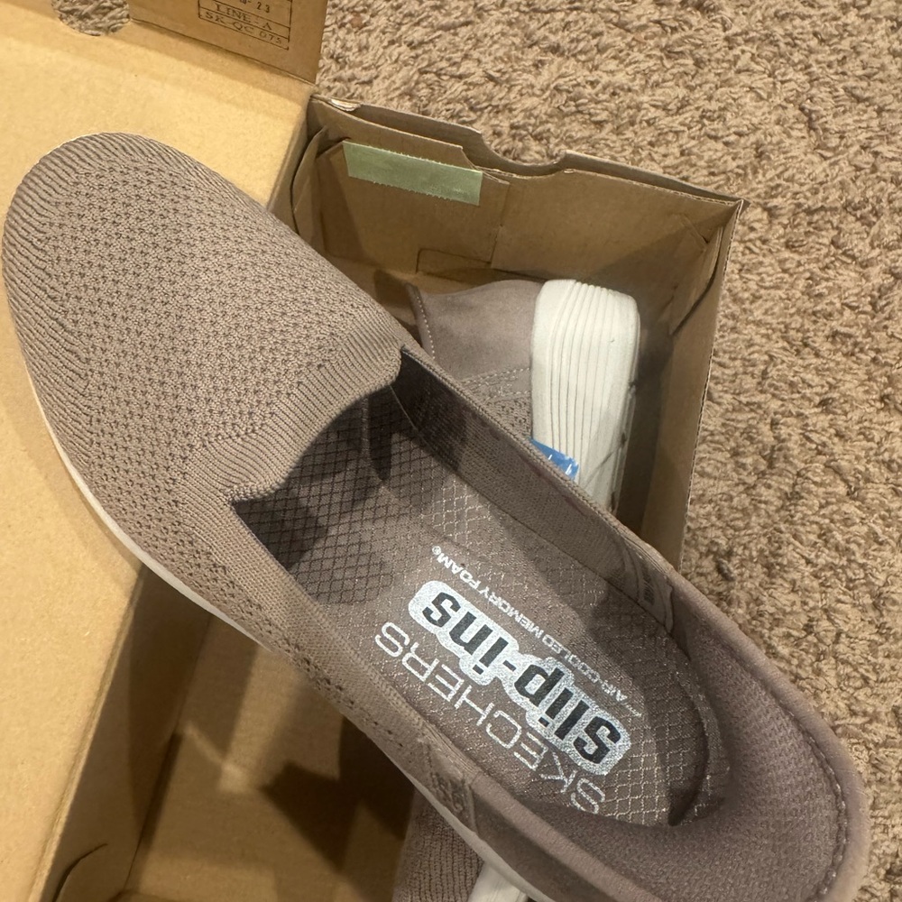 Skechers women’s Taupe Slip-On Loafers